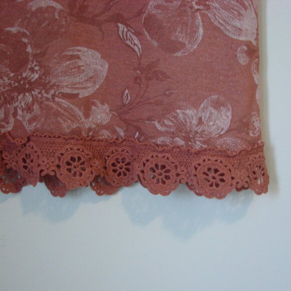 Crochet Lace Floral Tank Top Italy Soft Pink Salmon Boho Flowy Loose Size Small - Picture 8 of 13